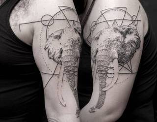 Abstrakcyjny portret słonia / Tattoo Szelest Abstrakcyjny portret słonia / Tattoo Szelest