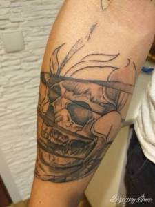 Tatuaże Debiut  Kolejny etap powstawania tej czaszkiMyślę,...