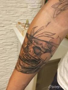 Tatuaże Debiut  Kolejny etap powstawania tej czaszkiMyślę,...