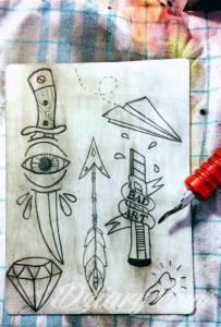 Tatuaże Pierwsze kroki Pierwsza praca.