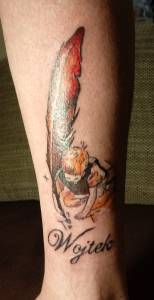 Cześć,Od jakiegoś czasu ćwiczę sobie... porada i fotki z 1 dziarami na mężu :)