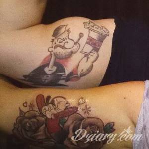 Pan i Pani Popeye tatuaz dla pary:)