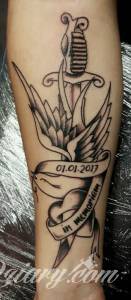 Tatuaż ku pamięci zmarłego dziadka.... Oldschool tattoo