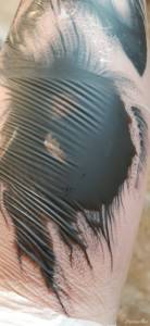 Zbieranie się tuszu pod folią.... Opatrunek, folia UNISTAR