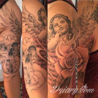 Anioły niczym z baśni, ale również te upadłe, niepokojąco groźne - takie tatuaże rozbudzają wyobraźnię! Anielskie wzory to różnorodność form, ale niezmienne podkreślanie starannej kreski. Doskonale sprawdzają się na męskim ciele, gdzie tworzą ciekawy kontrast.