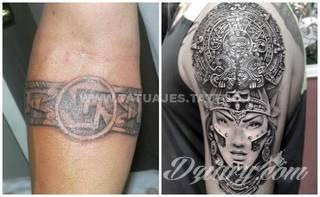 Tatuaże o niesamowitej drobiazgowości; starożytne wzory robiące wrażenie - zarówno małe jak i zajmujące kilkanaście lub więcej centymetrów. Tatuaże nawiązujące do świata Majów i czasów konkwisty to mnogość azteckich detali.