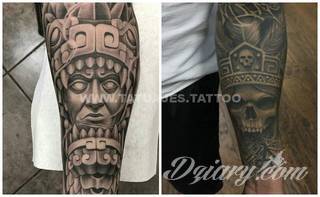 Tatuaże o niesamowitej drobiazgowości; starożytne wzory robiące wrażenie - zarówno małe jak i zajmujące kilkanaście lub więcej centymetrów. Tatuaże nawiązujące do świata Majów i czasów konkwisty to mnogość azteckich detali.