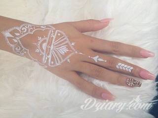 Białe tatuaże wyglądające np. na dłoni niczym delikatna, koronkowa rękawiczka. Świetne wzory dla kobiet dbających o nieprzeciętny image. Białe tatuaże o różnorodnym poziomie detali pozwalają na ozdobienie skóry w sposób subtelny i ujęty w formie symbolu.