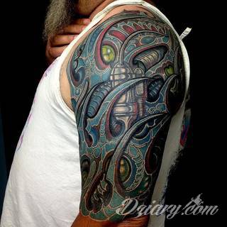 Tatuaże biomechaniczne tworzące swoisty przekrój człowieka. Rozbudzają wyobraźnię pokazując, że pod skórą kryją się nie tylko narządy, ale części mechaniczne. Tatuaże w takiej formie nawiązują trójwymiarem do wizji humanoida - ludzkiego robota. 