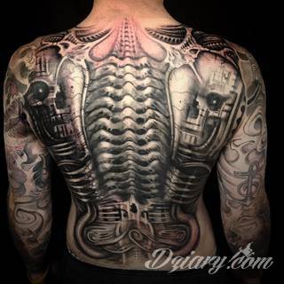 Tatuaże biomechaniczne tworzące swoisty przekrój człowieka. Rozbudzają wyobraźnię pokazując, że pod skórą kryją się nie tylko narządy, ale części mechaniczne. Tatuaże w takiej formie nawiązują trójwymiarem do wizji humanoida - ludzkiego robota. 