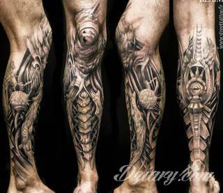 Tatuaże biomechaniczne tworzące swoisty przekrój człowieka. Rozbudzają wyobraźnię pokazując, że pod skórą kryją się nie tylko narządy, ale części mechaniczne. Tatuaże w takiej formie nawiązują trójwymiarem do wizji humanoida - ludzkiego robota. 