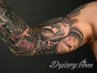 Tatuaże biomechaniczne tworzące swoisty przekrój człowieka. Rozbudzają wyobraźnię pokazując, że pod skórą kryją się nie tylko narządy, ale części mechaniczne. Tatuaże w takiej formie nawiązują trójwymiarem do wizji humanoida - ludzkiego robota. 