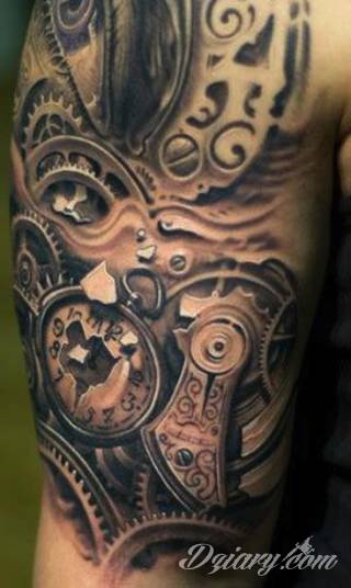 Tatuaże biomechaniczne tworzące swoisty przekrój człowieka. Rozbudzają wyobraźnię pokazując, że pod skórą kryją się nie tylko narządy, ale części mechaniczne. Tatuaże w takiej formie nawiązują trójwymiarem do wizji humanoida - ludzkiego robota. 