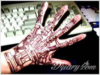 Tatuaże biomechaniczne tworzące swoisty przekrój człowieka. Rozbudzają wyobraźnię pokazując, że pod skórą kryją się nie tylko narządy, ale części mechaniczne. Tatuaże w takiej formie nawiązują trójwymiarem do wizji humanoida - ludzkiego robota. 