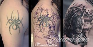 Tatuaże zakrywające; zasłaniające niedoskonałości skóry - znamiona, blizny czy wcześniejsze grafiki. Cover-up to mini-dzieła sztuki, które doskonale dopasowują się do konkretnych warunków na ciele tworząc zwartą, ciekawą całość.