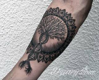 Tatuaże, w których głównym motywem są drzewa to symbol wytrwałości, pięcia się do góry, twardości. Nie muszą ograniczać się do konaru. Drzewo bywa na tatuażu czymś zdecydowanie bardziej znaczącym.