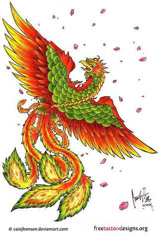 Nieśmiertelność, odrodzenie, powstanie z popiołów - taka symbolika tatuaży z Feniksem w niebanalny sposób ozdobi skórę osób o ogromnej wytrwałości. Tatuaże mogą być zarówno proste jak i skomplikowane; na tych drugich Feniks przyjmuje szczególnie ciekawe formy.