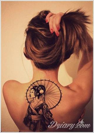 Tatuaże prezentujące gejsze to niezwykłe wizje artystów: od obrazów pokornych Azjatek po ich fantazyjne wersje. Charakteryzują się niespokojną kreską, w której nie brak nawiązań do ludzkiego życia i śmierci. 