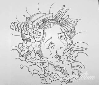 Tatuaże prezentujące gejsze to niezwykłe wizje artystów: od obrazów pokornych Azjatek po ich fantazyjne wersje. Charakteryzują się niespokojną kreską, w której nie brak nawiązań do ludzkiego życia i śmierci. 