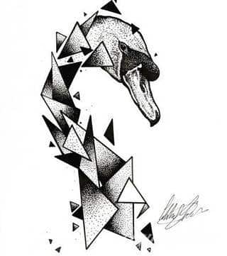 Tatuaże geometryczne niepokojąco kuszące wzrok. Łączą prostą formę opartą na kilku kształtach jak i duże formaty o spójnej kompozycji graficznej stworzonej z niewielkich symboli.  