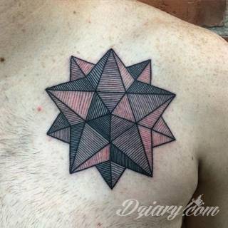 Tatuaże geometryczne niepokojąco kuszące wzrok. Łączą prostą formę opartą na kilku kształtach jak i duże formaty o spójnej kompozycji graficznej stworzonej z niewielkich symboli.  