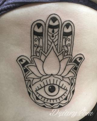 Hamsa, czyli ręka boga lub ręka opatrzności inspiruje osoby poszukujące symetrycznego, symbolicznego tatuażu nawiązującego do wierzeń. Zaletą tej kolekcji jest wielowątkowość kolorystyczna. Hamsa na tatuażu może przyjąć formę czarno-białą jak i nasyconą wieloma barwami. 