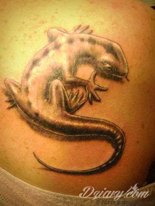 Tatuaże zwierzęce o motywie, który zachwyca od lat. Jaszczurki - groźne, niczym z filmów science fiction jak i te symboliczne - efektownie zdobią skóry mężczyzn i kobiet. Świetnie sprawdzają się m.in. na łopatkach. 