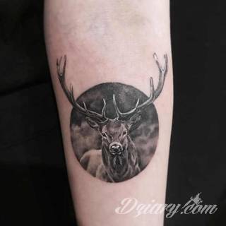 Skomplikowane graficznie projekty tatuaży dla odważnych. Jeleń doskonale pasuje m.in. do podkreślenia karku, ale sprawdzi się też jako symboliczne rozgałęzienie palców dłoni. 