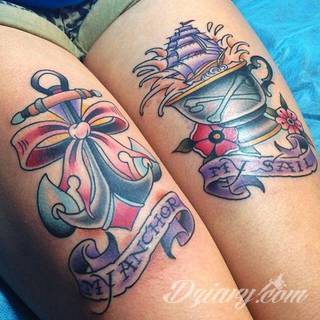 Tatuaże uosabiające wytrwałość, stałość, iście męską twardość i nieustępliwość w działaniu. Kotwica interesująco zdobi przedramiona, ale może być ciekawą grafiką np. na silnej, umięśnionej łydce. 