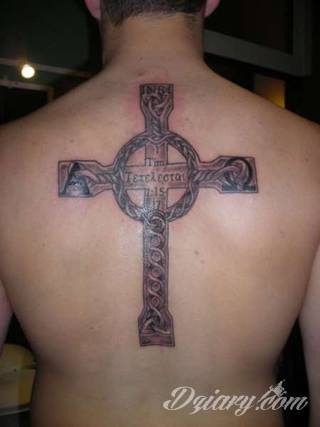 Tatuaże podkreślające nie tylko przywiązanie do religii. Krzyże o różnej formie - od cienkich po potężne; stylizowane na drewno jak i krzyże o metalicznej postaci czasami podkreślone dodatkowym łańcuchem. 