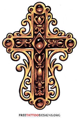 Tatuaże podkreślające nie tylko przywiązanie do religii. Krzyże o różnej formie - od cienkich po potężne; stylizowane na drewno jak i krzyże o metalicznej postaci czasami podkreślone dodatkowym łańcuchem. 