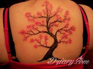 Dwa niewielkie owoce, rozbudowane drzewo zajmujące plecy a może płacząca kolorami wiśnia na łopatce? Każdy z motywów graficznych kwiatu wiśni ma swoją własną specyfikę, którą dopasować można do odbiorcy. 