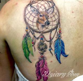 Łapacz snów - z ang. dreamcatcher - to jeden z popularniejszych motywów wśród osób ceniących sobie niebanalność o oryginalność formy. Łączy kursywę oraz rozbudowane grafiki. 