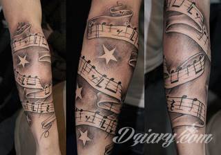 Tatuaże dla miłośników dźwięków w każdej postaci. Klucze wiolinowe, nuty w fantazyjnych kształtach, ale również słynne cytaty z najpopularniejszych utworów. Ciekawym wariantem są motywy słuchawek podkreślających związek z muzyką. 