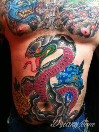 Tatuaże na brzuchu to ogromne możliwości ekspresji własnego ja; grafiki dopasowane do konkretnego kształtu - naturalistyczne obrazy jak i fantazje związane z tajemniczym ludzkim wnętrzem. 