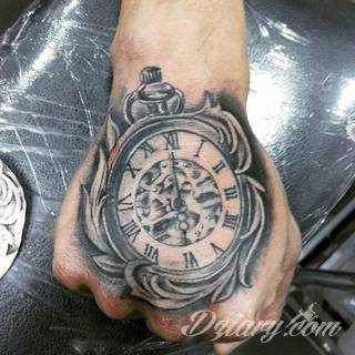 Niewielkie tatuaże na ręce. Formaty skromne i pozbawione akcentów kolorystycznych oraz rozbudowane kształty grafik, które zajmują duże fragmenty dłoni i wykorzystują palce jako np. fragmenty obrazu. 