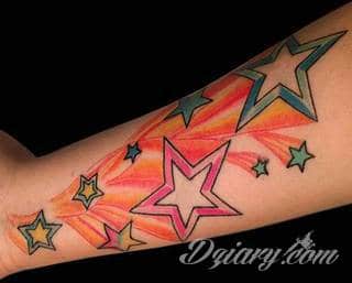 Niewielkie tatuaże na ręce. Formaty skromne i pozbawione akcentów kolorystycznych oraz rozbudowane kształty grafik, które zajmują duże fragmenty dłoni i wykorzystują palce jako np. fragmenty obrazu. 