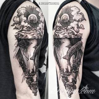 Tatuaże na przedramieniu czy na ramieniu i barku to swobodne wariacje: motywy geograficzne, twarze, wzory lub teksty - grafiki na ramionach dają wyjątkowy wybór motywów i rozwiązań. 