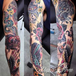 Oldchoolowe tatuaże to prawdziwa stara szkoła zdobień. Sięgają do wzorców amerykańskich. Linie są grube, mocne, wyraziste. Tatuaże tradycyjne znacząco różnią się w efekcie od standardowych rysunków na ciele - to opcja dla odważnych. 