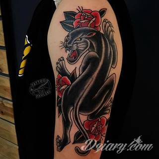 Groźne, ale i uśpione. Leżące, ale i szykujące się do dynamicznego skoku. Tatuaże z panterami podkreślają oryginalne cechy tych zwierząt. Pantery to zarówno drapieżność jak i cierpliwość i równowaga - widać to na tatuażach. 