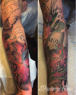 Niesamowite w swojej formie tatuaże-rękawy zajmują cała powierzchnię ramiona i przedramiona. Tworzą jednolitą zdobiącą ciało całość. Taki graficzny rękaw na skórze to tatuaż szczególnie ciekawy w przypadku aktywnych, silnych mężczyzn. 