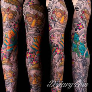 Niesamowite w swojej formie tatuaże-rękawy zajmują cała powierzchnię ramiona i przedramiona. Tworzą jednolitą zdobiącą ciało całość. Taki graficzny rękaw na skórze to tatuaż szczególnie ciekawy w przypadku aktywnych, silnych mężczyzn. 