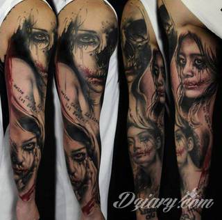 Niesamowite w swojej formie tatuaże-rękawy zajmują cała powierzchnię ramiona i przedramiona. Tworzą jednolitą zdobiącą ciało całość. Taki graficzny rękaw na skórze to tatuaż szczególnie ciekawy w przypadku aktywnych, silnych mężczyzn. 