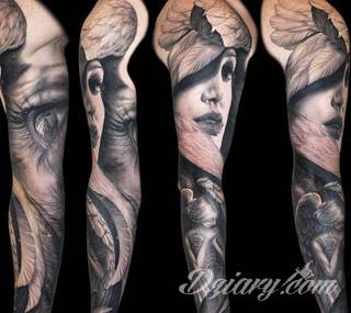 Niesamowite w swojej formie tatuaże-rękawy zajmują cała powierzchnię ramiona i przedramiona. Tworzą jednolitą zdobiącą ciało całość. Taki graficzny rękaw na skórze to tatuaż szczególnie ciekawy w przypadku aktywnych, silnych mężczyzn. 