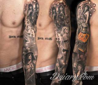 Niesamowite w swojej formie tatuaże-rękawy zajmują cała powierzchnię ramiona i przedramiona. Tworzą jednolitą zdobiącą ciało całość. Taki graficzny rękaw na skórze to tatuaż szczególnie ciekawy w przypadku aktywnych, silnych mężczyzn. 