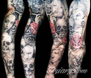 Niesamowite w swojej formie tatuaże-rękawy zajmują cała powierzchnię ramiona i przedramiona. Tworzą jednolitą zdobiącą ciało całość. Taki graficzny rękaw na skórze to tatuaż szczególnie ciekawy w przypadku aktywnych, silnych mężczyzn. 