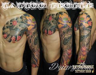 Niesamowite w swojej formie tatuaże-rękawy zajmują cała powierzchnię ramiona i przedramiona. Tworzą jednolitą zdobiącą ciało całość. Taki graficzny rękaw na skórze to tatuaż szczególnie ciekawy w przypadku aktywnych, silnych mężczyzn. 