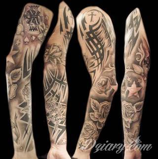 Niesamowite w swojej formie tatuaże-rękawy zajmują cała powierzchnię ramiona i przedramiona. Tworzą jednolitą zdobiącą ciało całość. Taki graficzny rękaw na skórze to tatuaż szczególnie ciekawy w przypadku aktywnych, silnych mężczyzn. 