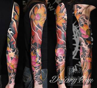 Niesamowite w swojej formie tatuaże-rękawy zajmują cała powierzchnię ramiona i przedramiona. Tworzą jednolitą zdobiącą ciało całość. Taki graficzny rękaw na skórze to tatuaż szczególnie ciekawy w przypadku aktywnych, silnych mężczyzn. 