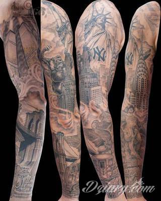Niesamowite w swojej formie tatuaże-rękawy zajmują cała powierzchnię ramiona i przedramiona. Tworzą jednolitą zdobiącą ciało całość. Taki graficzny rękaw na skórze to tatuaż szczególnie ciekawy w przypadku aktywnych, silnych mężczyzn. 